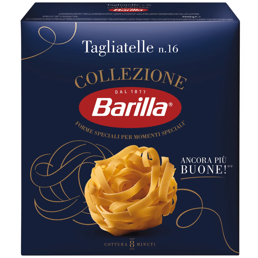 Barilla Collezione Tagliatelle – bandförmige italienische Pasta-Nester in der 500g Packung.