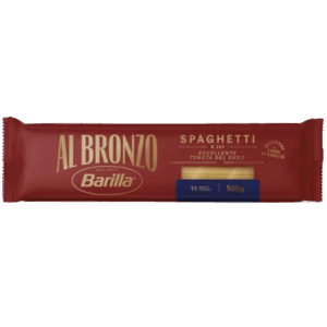 Barilla AL BRONZO Spaghetti – Premium Hartweizenpasta aus Bronze-Matrizen in der 500g Packung.