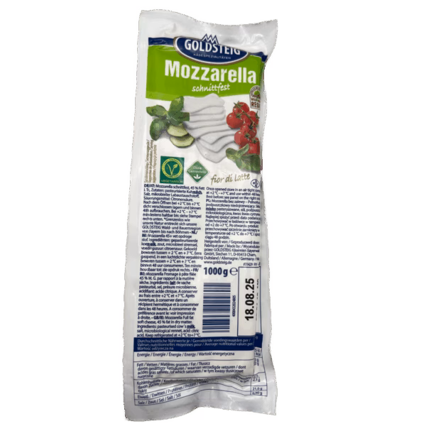 Goldsteig Mozzarella schnittfest Fior di Latte 1000 g