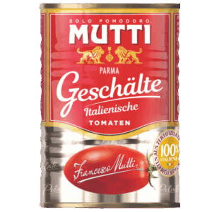 MUTTI Geschälte Tomaten – sonnengereifte Pelati in der 400g Dose.