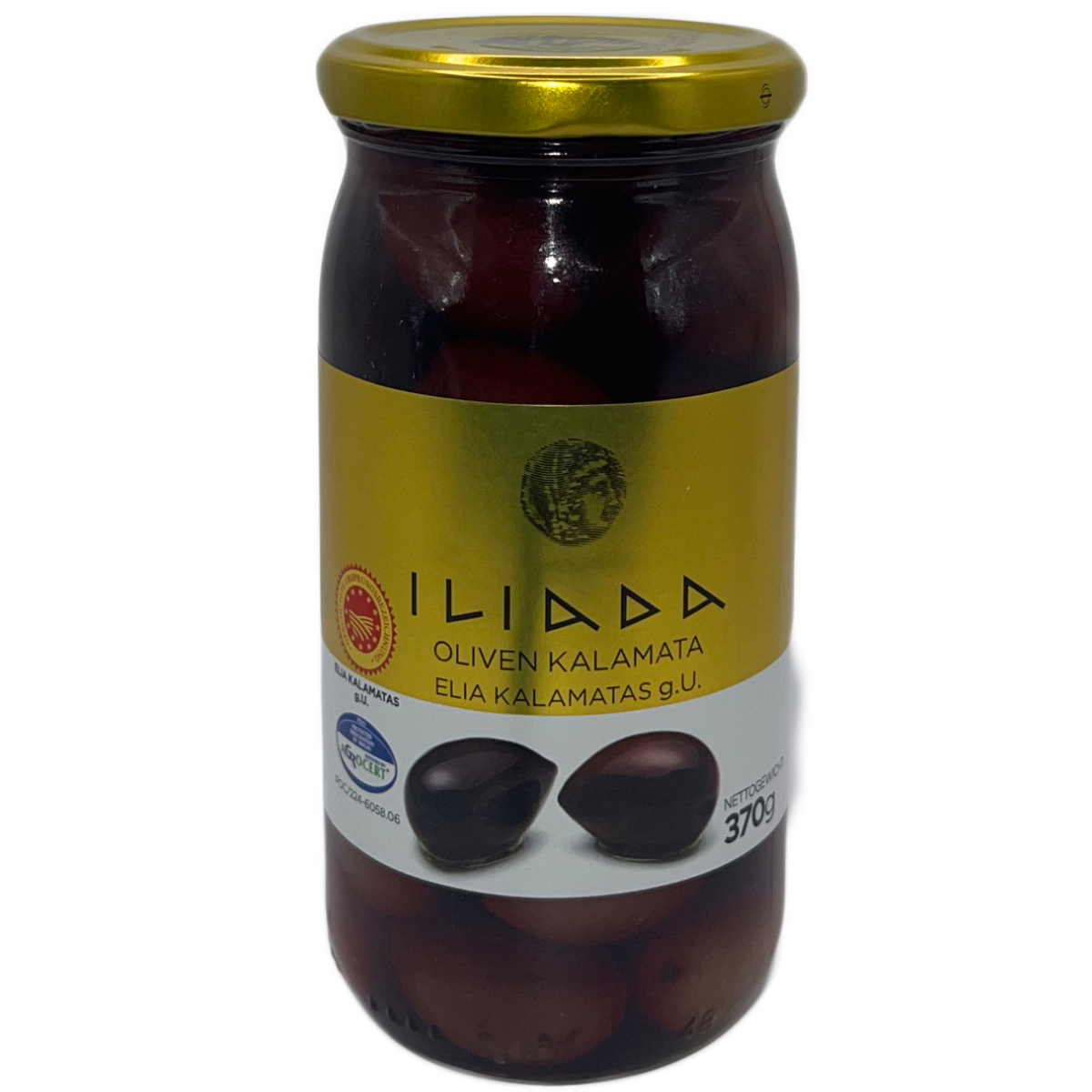 Ilada Kalamata Oliven Schwarz mit Stein