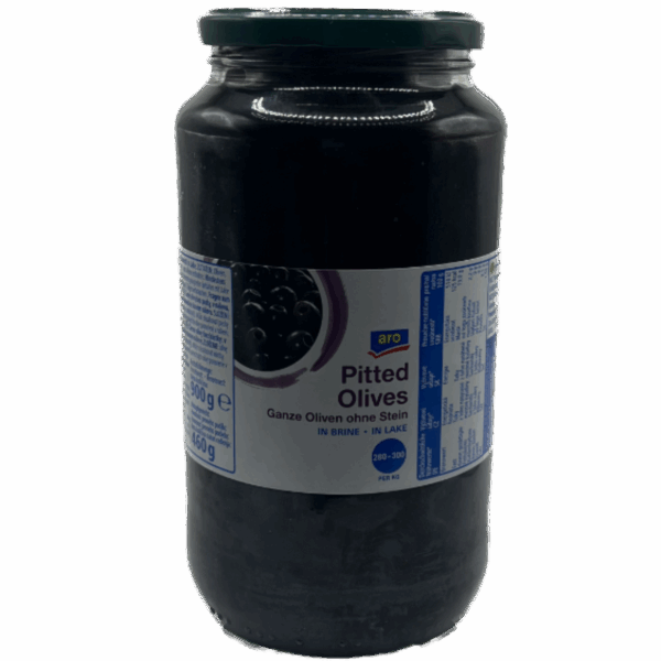 aro geschwärzte Oliven entsteint