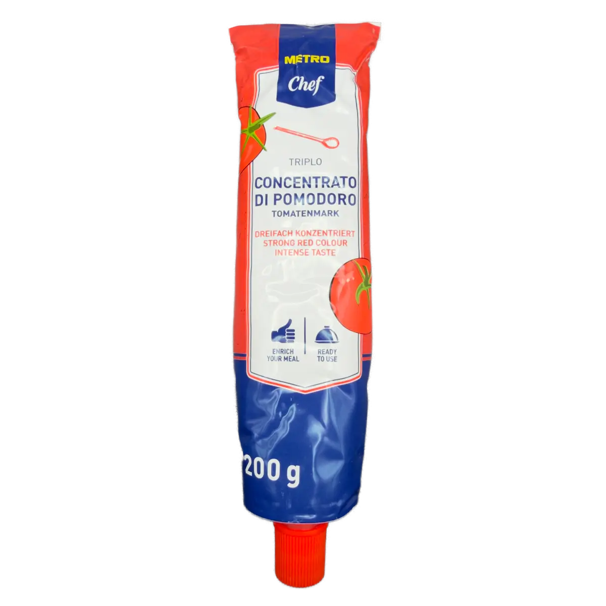 Metro Chef Tomatenmark Dreifach Konzentriert 200g METRO Chef Tomatenmark dreifach konzentriert in der Tube für intensive Aromen in der Küche